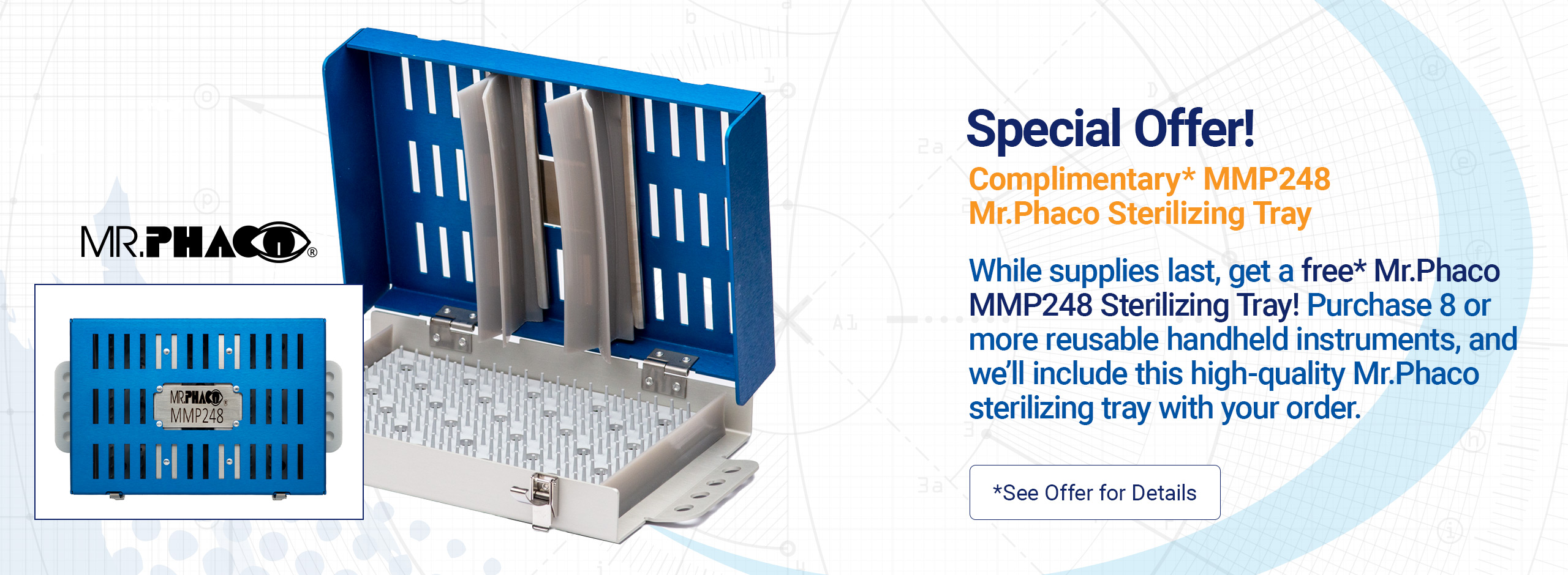 Special Offer! Mr.Phaco MMP248 Surgical Sterilizing Tray